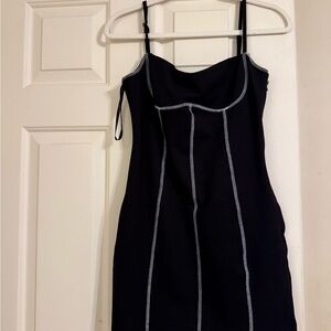 Black Dress with White Stitching